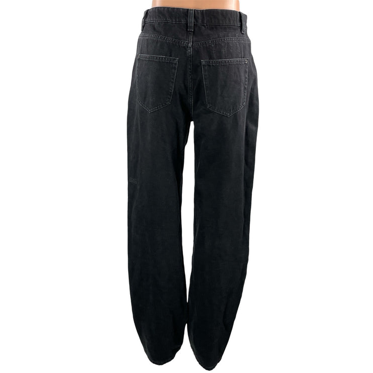 Ksubi Women's Black High Waisted Baggy Casual Wide Leg Denim Jeans Size 29