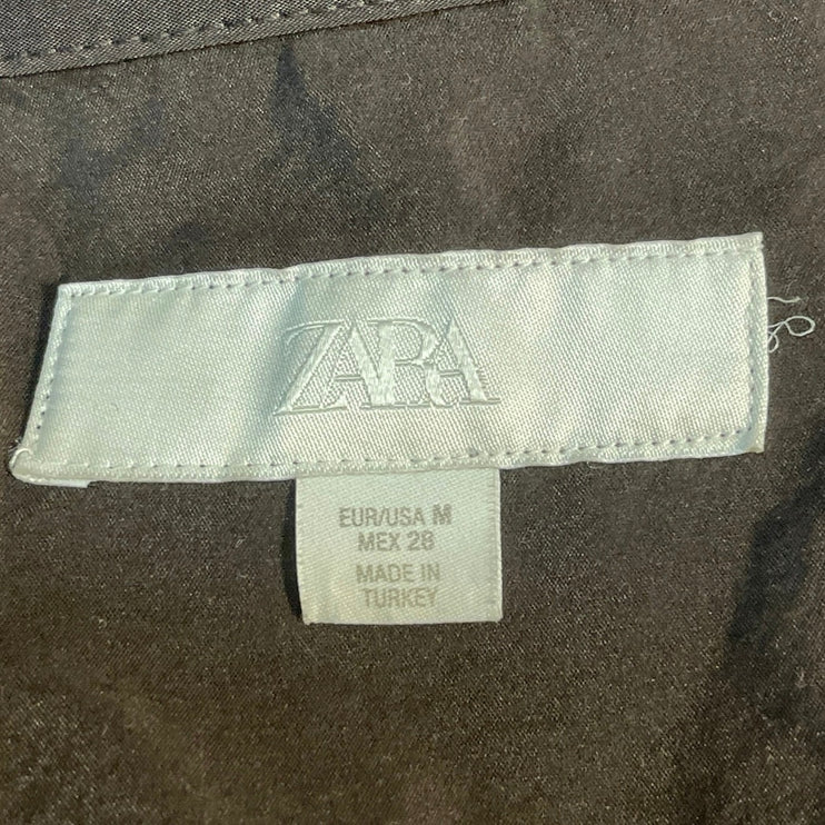 Zara Women's Olive Green Utility Tie Zip Up Jacket Pants 2 Piece Set Size M