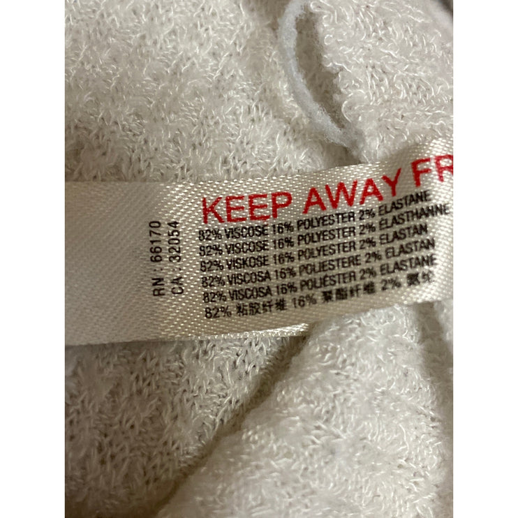 Free People Intimately Women's White Waffle Knit Long Sleeve Henley T Shrt Top S