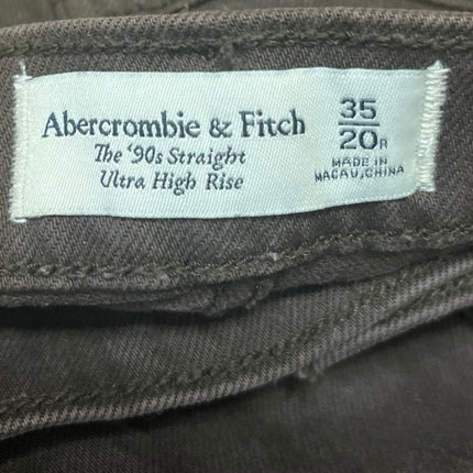 Abercrombie & Fitch The 90s Ultra High Rise Women Brown Straight Denim Jeans 35