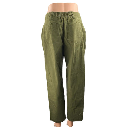 NEW Old Navy Women's Army Green High Rise Straight Wide Leg Khaki Chino Pants S