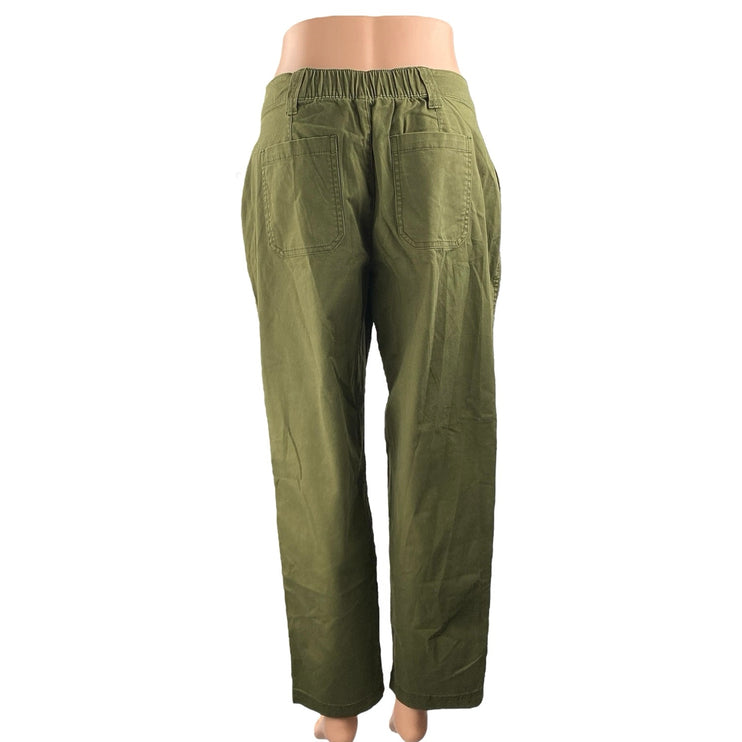 NEW Old Navy Women's Army Green High Rise Straight Wide Leg Khaki Chino Pants S