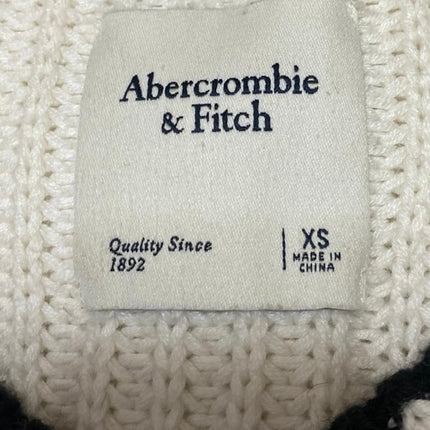 Abercrombie & Fitch Cream Striped Knit V Neck Long Sleeve Sweater Top Size XS