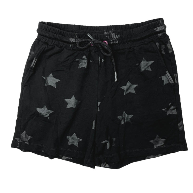 Terez Black Gray Star High Rise Pocket Drawstring Athletic Casual Shorts Size S