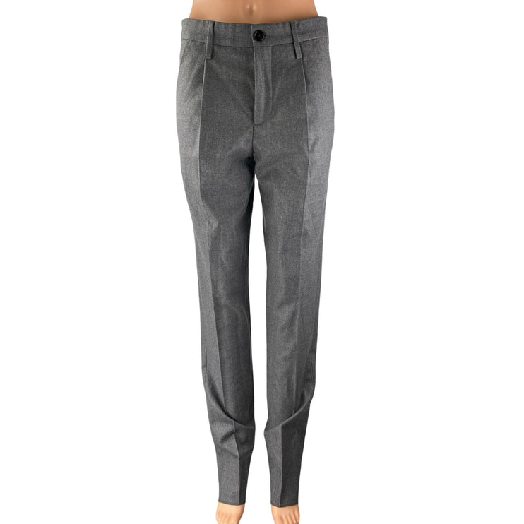 Michael Kors Gray Pleated High Rise Slim Fit Straight Leg Trouser Dress Pants 29