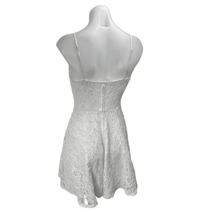 ROWA White Sleeveless Lace Embroidered V Neck Fit & Flare Mini Dress Size S