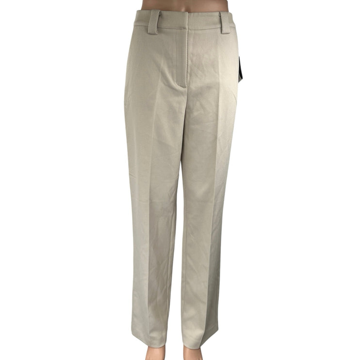 NEW NA-KD Women's Cream Twill High Waisted Straight Leg Trousers Dress Pants 36