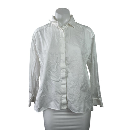 Blenheim Women's White Long Sleeve Collared Career Button Down Shirt Top Size M