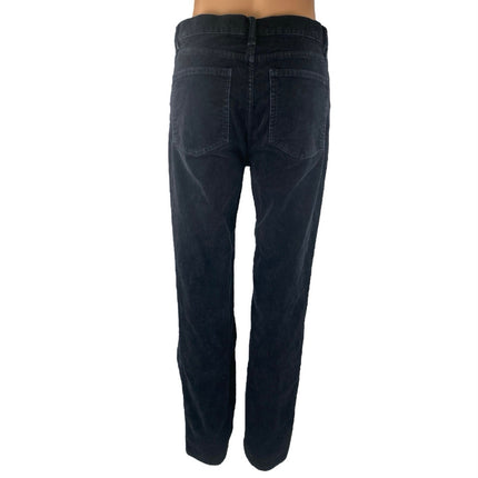 Uniqlo Women's Black Corduroy High Waisted Straight Leg Denim Jeans Pants Sz 27