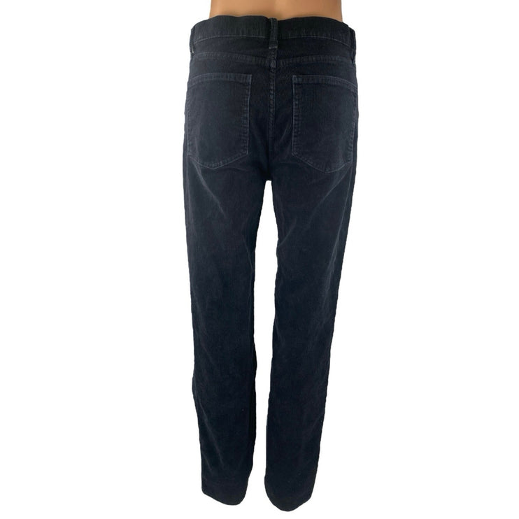 Uniqlo Women's Black Corduroy High Waisted Straight Leg Denim Jeans Pants Sz 27