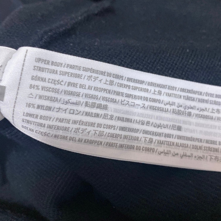 Abercrombie & Fitch Black Rib Knit V-neck Long Sleeve Sweater Bodysuit Top Sz S