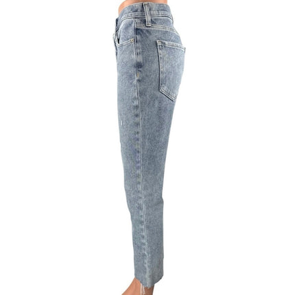 Banana Republic Women's Blue Light Wash Distressed Slim Straight Denim Jeans 26