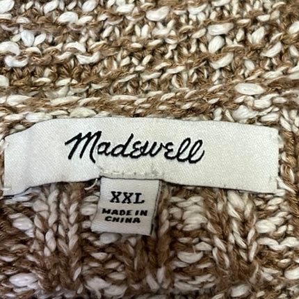Madewell Women's Brown Knit Long Sleeve Boat Neck Crop Sweater Top Size XXL