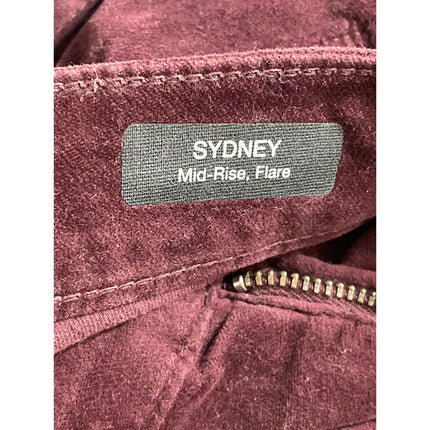 Mavi Sydney Womens Red Maroon Mid Rise Flared Bootcut Trousers Pants Size 25/30