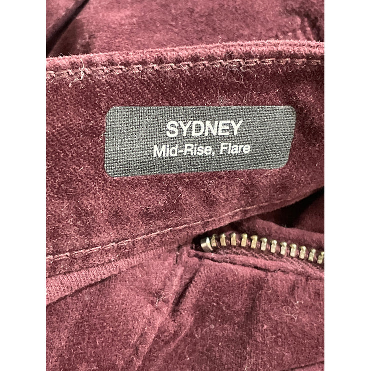 Mavi Sydney Womens Red Maroon Mid Rise Flared Bootcut Trousers Pants Size 25/30