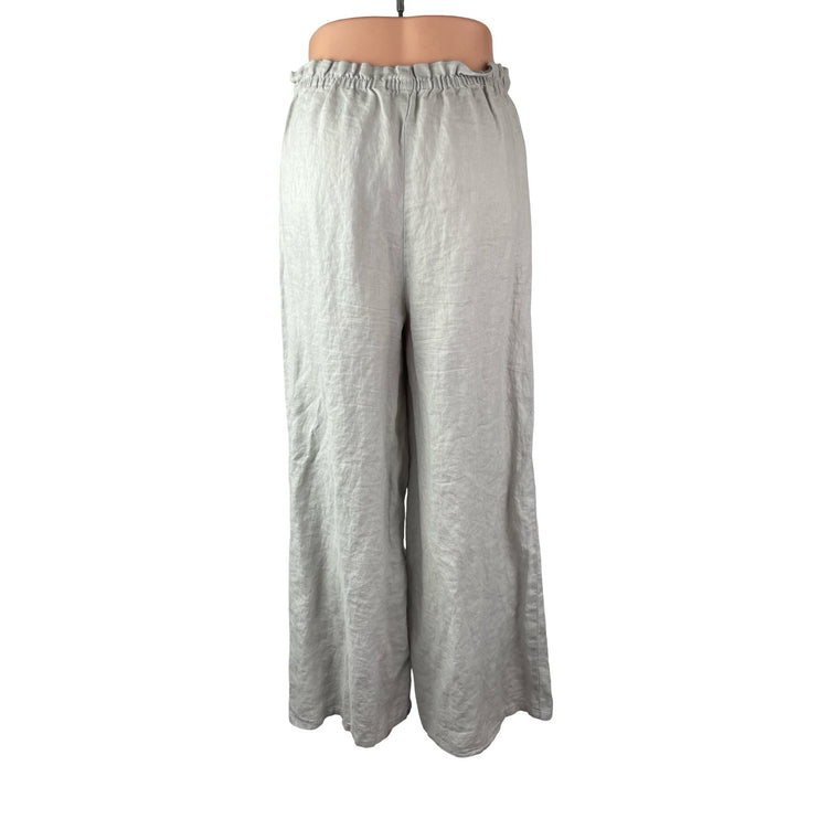 Zara Soft Touch Women's Gray High Rise Lounge Palazzo Wide Leg Trousers Pants XS