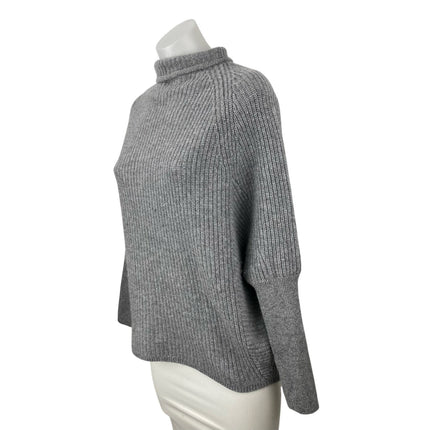 Club Monaco 100% Cashmere Emma Women's Gray Ribbed Long Sleeve Sweater Top Sz XS