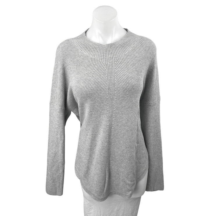 Banana Republic Women's Gray Rib Knit Mock Neck Long Sleeve Sweater Top Size XL
