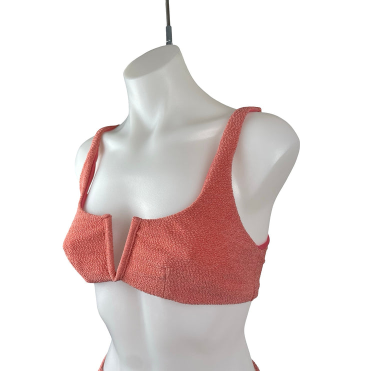 Lovers and Friends Kodoma Pink Textured V Wire 2 Piece Bikini Set Swimwear M/L
