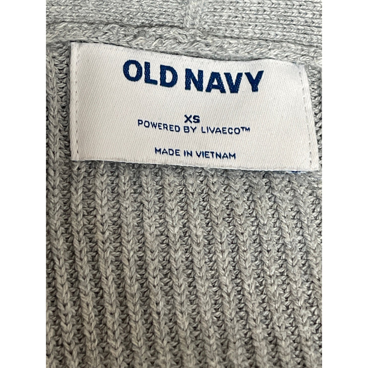 Old Navy Women's Gray Pocket Long Sleeve Open Front Knit Cardigan Sweater Sz XS