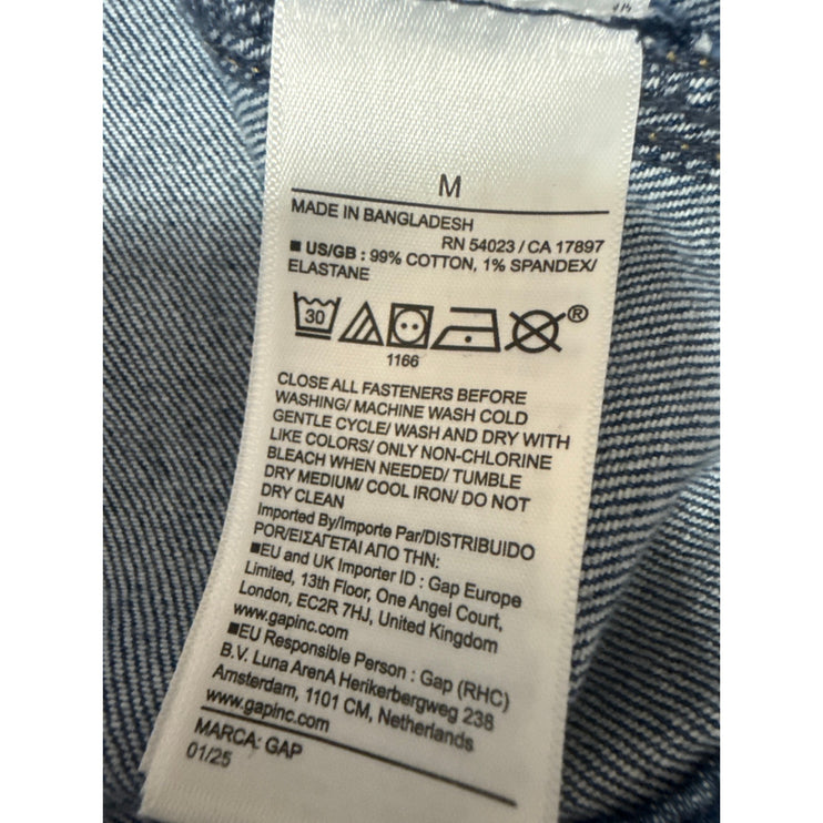 GAP Womens Blue Collared Long Sleeve Button Down Shirt Trucker Coat Jacket Top M