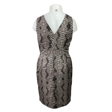 Banana Republic 100% Silk Snake Print VNeck Sleeveless Mini A-Line Wrap Dress 14