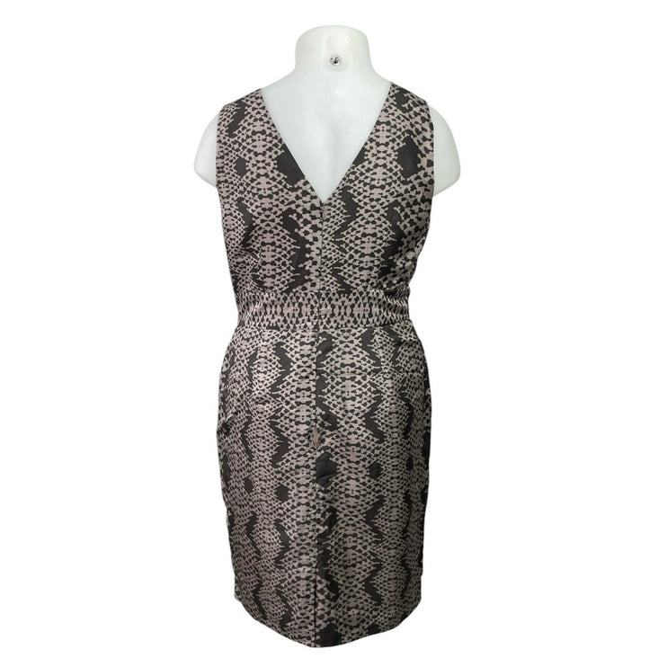 Banana Republic 100% Silk Snake Print VNeck Sleeveless Mini A-Line Wrap Dress 14