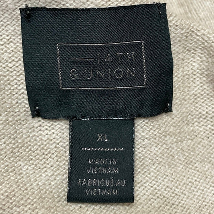 L4th & Union Men's Beige Cashmere Long Sleeve Crew Neck Sweatshirt Top Size XL