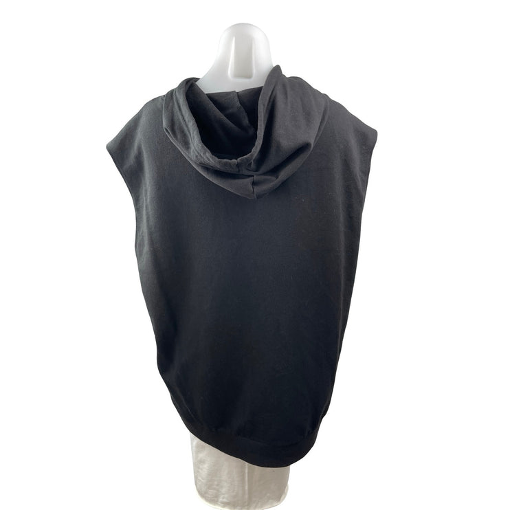 No Boundaries Women's Black Sleeveless Hoodie Hooded Oversized Sweatshirt Top L
