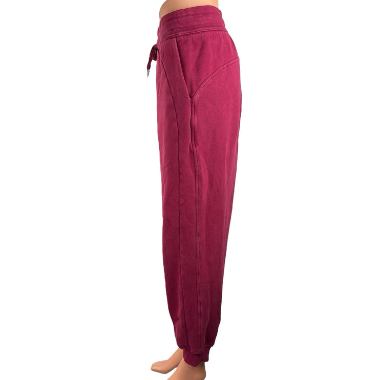 Lululemon Pink Drawstring High Rise Pockets Athletic Jogger Sweatpants Size M