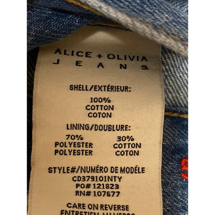 NEW Alice + Olivia Womens Blue Distressed High Rise Straight Denim Jeans Size 30
