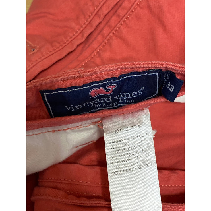 Vineyard Vines Breaker Mens Red Straight Golf Bermuda Chino Khaki Shorts Size 38