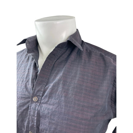 Theory Men's Black Striped Long Sleeve Collared Button Down Shirt Top Size S