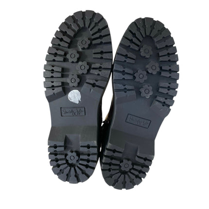 Sincerely Jules Harley Brown Patent Leather Lace Up Round Toe Combat Boots 7.5