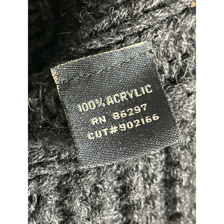 BCBGMAXAZRIA Women's Gray Chunky Cable Knit Sleeveless Wrap Sweater Vest Top S