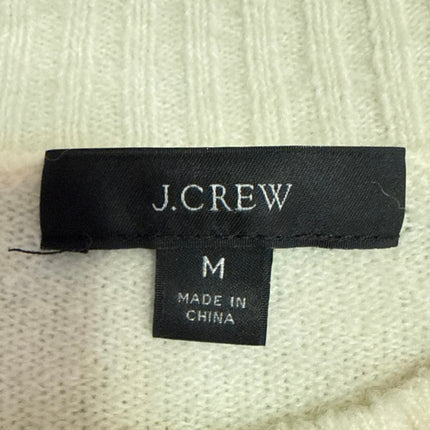 J.Crew Cream Blue Fair Isle Ribbed Knit Crew Neck Pullover Sweater Top Size M