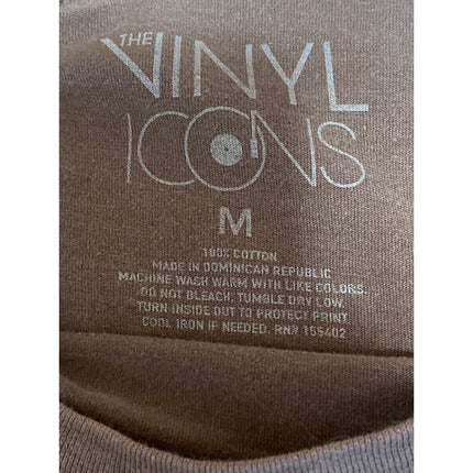 Vinyl Icons Women's Brown Graphic Short Sleeve Crew Neck Crop Tee T-Shirt Top M