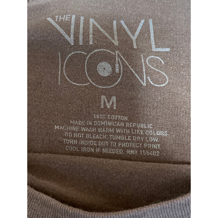 Vinyl Icons Women's Brown Graphic Short Sleeve Crew Neck Crop Tee T-Shirt Top M