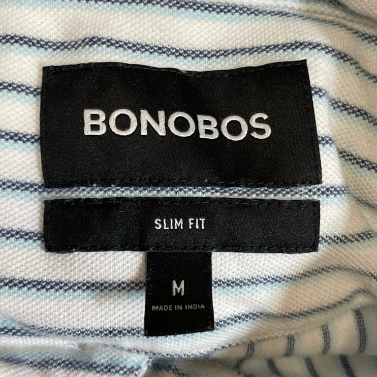 Bonobos Stretch Everyday Striped Collared Long Sleeve Button Down Shirt Top Sz M