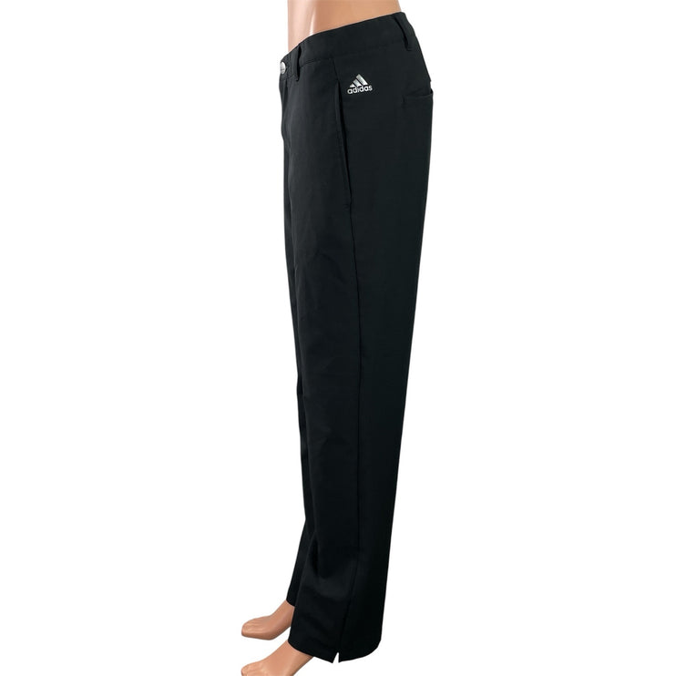 Adidas Solid Golf Women's Black High Rise Straight Leg Trousers Pants Size L