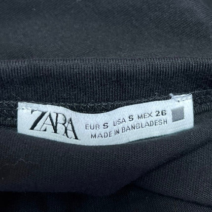 Zara Women's Black Crew Neck Short Sleeve Basic Pocket T Shirt Tee Top Size S