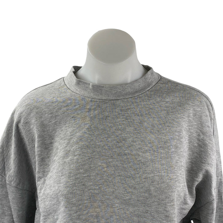 WeWoreWhat Women's Gray Long Sleeve Crew Neck Boxy Cropped Sweatshirt Top Sz M
