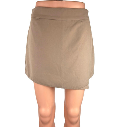 Forever 21 Women's Beige Pull On Active Wear Running Mini Wrap Front Skort Sz M