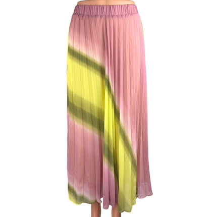 Zara Women's Multicolor Pull On Elastic Waist Long Pleated Flare A-Line Skirt XS