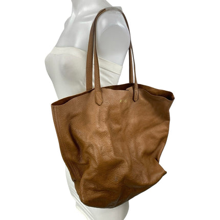 ACS CUYANA Brown Vegan Leather Slouchy Textured Shoulder Straps Tote Handbag OS