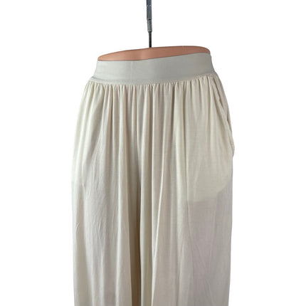 Weworewhat Women's White Pleated High Rise Lounge Sleepwear Pajamas Pants Size S