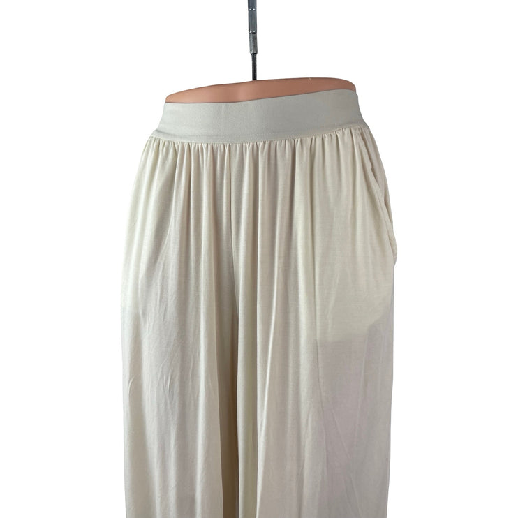 Weworewhat Women's White Pleated High Rise Lounge Sleepwear Pajamas Pants Size S