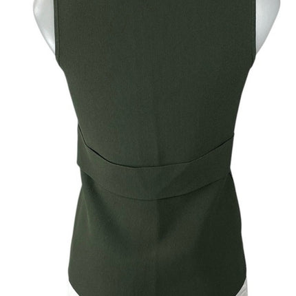 Witchery Women's Black Sleeveless V Neck Knit Career Tank Blouse Top Size XS