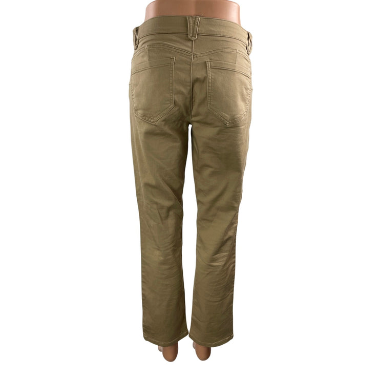 Democracy Absolution Women's Tan Khaki Straight High Rise Denim Jeans Size 4P