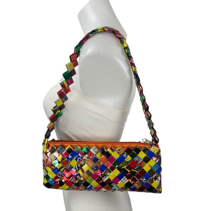 Multicolor Wrapper Woven Candy Gum Handmade Upcycled Purse Shoulder Handbag